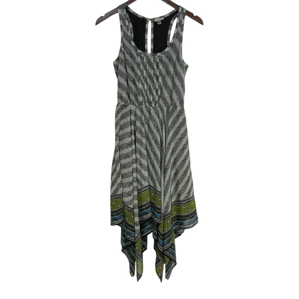 Ecote Patterned Sleeveless Handkerchief Dress Size XS